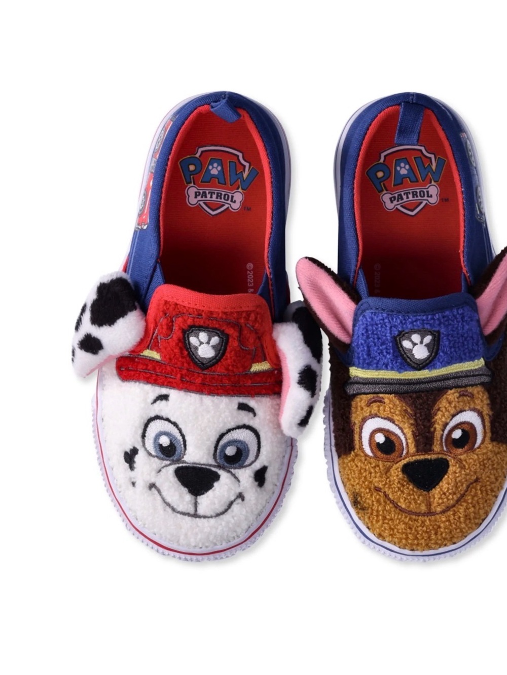 Paw Patrol Plush Character Slip-On Shoes in Red, Blue, White, Brown